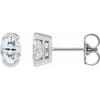Platinum 7x5 mm  Lab-Grown Moissanite Stud Earrings