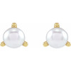 14K Yellow 3.5 mm Cultured White Seed Pearl Earrings