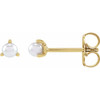 14K Yellow 3 mm Cultured White Seed Pearl Earrings