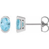 Sterling Silver 6x4 mm Natural Sky Blue Topaz Stud Earrings