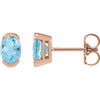 14K Rose 6x4 mm Natural Sky Blue Topaz Stud Earrings