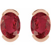 14K Rose 6x4 mm Lab-Grown Ruby Stud Earrings