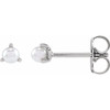 Platinum 2.5 mm Cultured White Seed Pearl Earrings