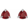 14K White 3.5 mm Natural Ruby Stud Earrings