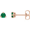 14K Rose 3.5 mm Natural Emerald Stud Earrings