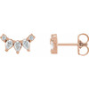 14K Rose 1/3 CTW Natural Diamond Curved Bar Earrings