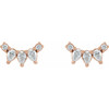 14K Rose 1/3 CTW Natural Diamond Curved Bar Earrings