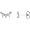 Sterling Silver 1/3 CTW Natural Diamond Curved Bar Earrings
