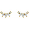 14K Yellow 1/3 CTW Natural Diamond Curved Bar Earrings