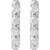 14K White 1/10 CTW Natural Diamond 10.74 mm Hinged Hoop Earrings
