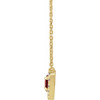 14K Yellow Natural Mozambique Garnet & 1/8 CTW Natural Diamond French-Set Halo-Style 16" Necklace 