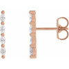 14K Rose 1/6 CTW Natural Diamond Bar Earring