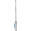 14K White Natural London Blue Topaz & 1/8 CTW Natural Diamond French-Set Halo-Style 18" Necklace 