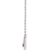 Platinum Natural Pink Tourmaline Floral 18" Necklace 