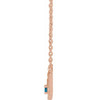 14 Karat Rose Gold Natural London Blue Topaz Floral 18" Necklace