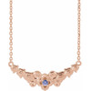 14K Rose Natural Tanzanite Floral 18" Necklace 