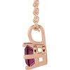 14K Rose Natural Rhodolite Garnet 18" Necklace 