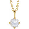 14K Yellow Natural Blue Moonstone 16" Necklace 