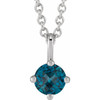 Platinum Natural London Blue Topaz 16" Necklace 