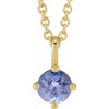 14K Yellow Natural Tanzanite 16" Necklace 