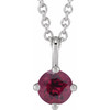 Platinum Natural Rhodolite Garnet 16" Necklace 
