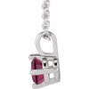Platinum Natural Rhodolite Garnet 16" Necklace 