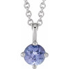 Platinum Natural Tanzanite 18" Necklace 