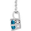 14K White Natural London Blue Topaz 16" Necklace 