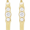 14K Yellow 1/8 CTW Natural Diamond Hinged Hoop Earrings