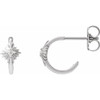 14K White .03 CTW Natural Diamond 10 mm Star Hoop Earrings