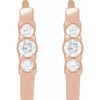 14K Rose 1/8 CTW Natural Diamond Hinged Hoop Earrings