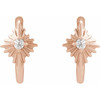 14K Rose .03 CTW Natural Diamond 10 mm Star Hoop Earrings