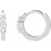 Platinum 1/8 CTW Natural Diamond Hinged Hoop Earrings