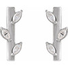 Sterling Silver 1/10 CTW Natural Diamond Floral Bar Earrings