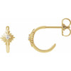 14K Yellow .03 CTW Natural Diamond 10 mm Star Hoop Earrings