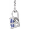Platinum Natural Tanzanite 16" Necklace 
