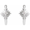 Sterling Silver .03 CTW Natural Diamond 10 mm Star Hoop Earrings