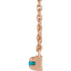 14K Rose Cabochon Natural Turquoise Bar 18" Necklace