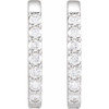 Sterling Silver 1/8 CTW Natural Diamond 12 mm Hoop Earrings