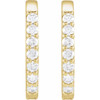 14K Yellow 1/8 CTW Natural Diamond 12 mm Hoop Earrings