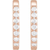 14K Rose 1/8 CTW Natural Diamond 12 mm Hoop Earrings