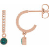 14K Rose Lab-Grown Alexandrite & .08 Natural Diamond Hoop Earrings