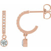 14K Rose 1/4 CTW Natural Diamond French-Set Hoop Earrings