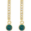 14K Yellow Lab-Grown Alexandrite & .08 Natural Diamond Hoop Earrings