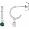 Platinum Lab-Grown Alexandrite & .08 Natural Diamond Hoop Earrings