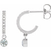 Platinum 1/4 CTW Natural Diamond French-Set Hoop Earrings