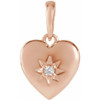 14 Karat Rose Gold .015 CT Natural Diamond Heart Pendant
