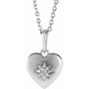 Platinum Natural Diamond Heart Necklace 0.015 CT, 16-18 Inch - $1,043