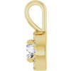 14K Yellow 4 mm Natural White Sapphire & .05 CTW Natural Diamond Halo-Style Pendant