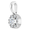 Platinum 3 mm Natural White Sapphire & .03 CTW Natural Diamond Halo-Style Pendant
